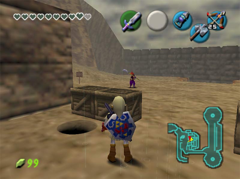 Hidden grotto behind the crates outside of Gerudo Fortress.