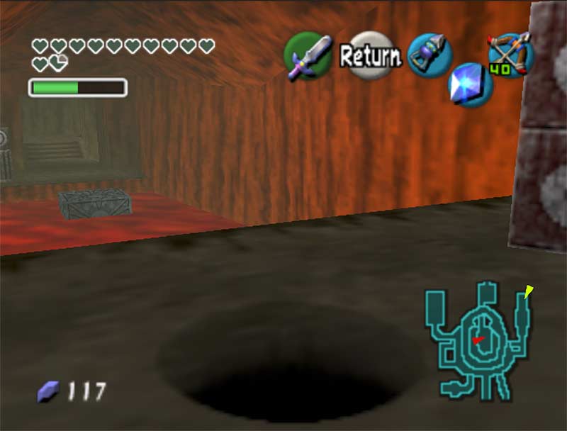 Open grotto in Goron City on the other side of the lava pool.